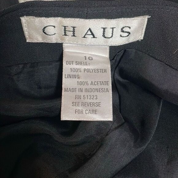 CHAUS Women’s Black Lined Dress Pants Button Zip Belt Loops Size 16 - Picture 6 of 7